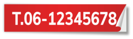 Sticker opdruk  "TELEFOONNUMMER" 45x10 cm - 1 STUKS