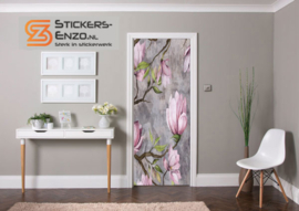 Deursticker magnolia pastel