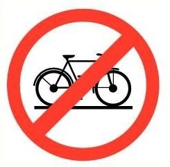 Sticker Verboden voor fietsen pictogram Ø 9cm SPIEGELBEELDArt.nr.0152SP