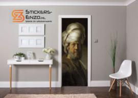 Deursticker rembrandt man met tulband