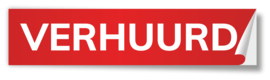 Sticker opdruk  "VERHUURD" 45x10 cm - 1 STUKS
