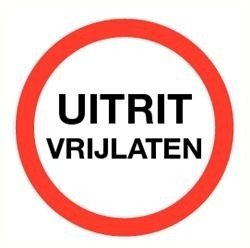 STICKER Uitrit vrijlaten Ø 20cm Art.nr.0156S