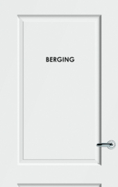 Sticker (losse letters) opschrift "BERGING"