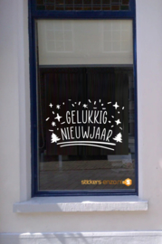 Feestdagen Raamsticker 17 -GELUKKIG NIEUWJAAR - 84 X 55 CM