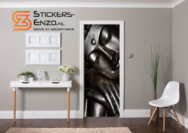 Deursticker boeddha zilver