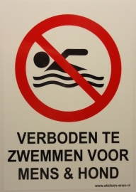 Sticker - Pictogram zwemverbod + tekst - art.nr.00041S