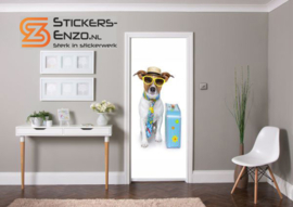 Deursticker hond op vakantie