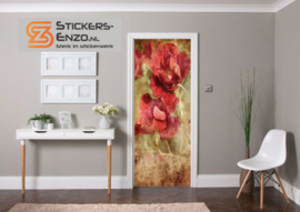 Deursticker rode rozen