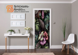 Deursticker tropische bloem