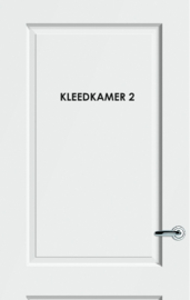Sticker (losse letters) opschrift "KLEEDKAMER 2"
