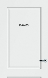 Sticker (losse letters) opschrift "DAMES"