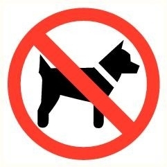 Sticker Honden verboden pictogram Ø 9 cm - Art.nr. 0141