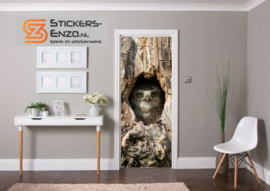 Deursticker uil in boom