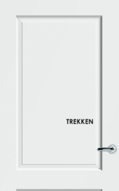 Sticker (losse letters) opschrift "TREKKEN"