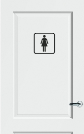 WC deursticker DAMES PICTOGRAM  + KADER - Art.nr. PSK002