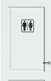 WC deursticker HEREN I DAMES PICTOGRAM + KADER - Art.nr. PSK001