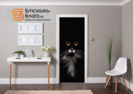 Deursticker zwarte kat