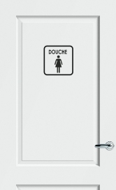 Deursticker KADER + TEKST DOUCHE + PICTOGRAM DAMES- Art.nr. PSK 021