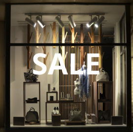 SALE raamsticker 20 - tekst SALE
