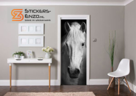 Deursticker wit paard