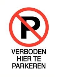 Parkeren verboden sticker + tekst 14 x 20 cm  Art.nr.0147
