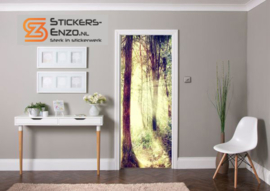 Deursticker zon door bomen