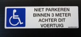 Mindervaliden sticker 1 - 34 x 10,5 cm - Art.nr. 0010