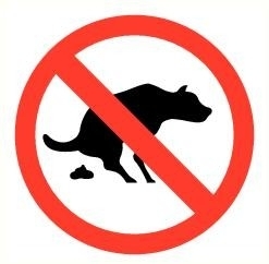 Sticker Honden verboden honden uit te laten pictogram Ø 9 cm-Art.nr.0137