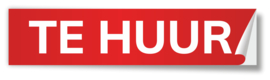Sticker opdruk  "TE HUUR" 45x10 cm - 1 STUKS