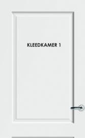 Sticker (losse letters) opschrift "KLEEDKAMER 1"