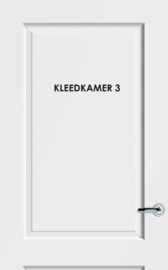 Sticker (losse letters) opschrift "KLEEDKAMER 3"