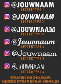 Instagram naamsticker 4 met eigen tekst