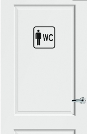WC deursticker KADER + PICTOGRAM HEREN + TEKST WC - Art.nr. PSK006