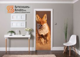 Deursticker vos rennend