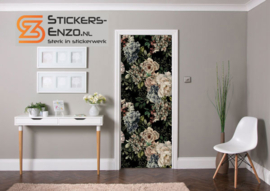 Deursticker bloemen aquarel