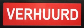 Sticker opdruk  "VERHUURD" 40x10 cm - Art.nr. 0015