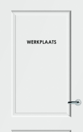 Sticker (losse letters) opschrift "WERKPLAATS"