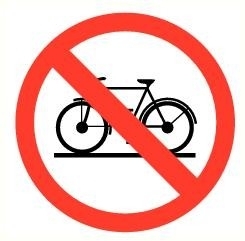 Sticker Verboden voor fietsen pictogram Ø 9cm Art.nr.0152