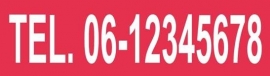 Sticker opdruk  "Telefoonnummer" 40x10 cm - Art.nr. 0017