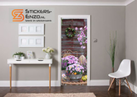 Deursticker tafel met planten