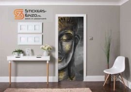 Deursticker boeddha met goud