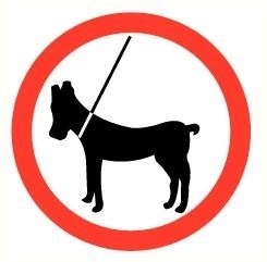 Sticker Honden aan de lijn pictogram Ø 20 cm - Art.nr.0140