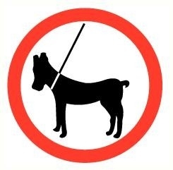 Sticker Honden aan de lijn pictogram Ø 9 cm Art.nr. 0139