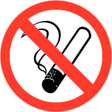 Pictogrambordje Roken verboden 21x21cm - art.nr. PS0001-20B