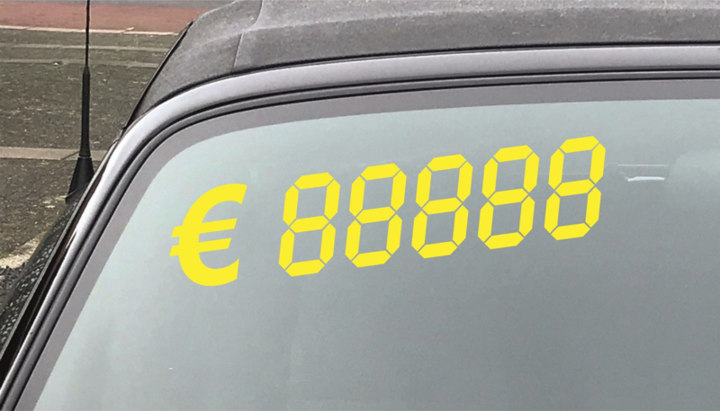 AUTO - PRIJSSTICKERS | stickers-enzo.nl - rvs deurplaatjes verboden stickers kleefcijfers