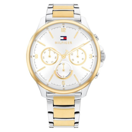 Zilver- en Goudkleurig Dames Horloge van Tommy Hilfiger