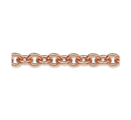 Slank Roségouden Omega Collier | Dikte: 1,1mm Lengte: 42cm