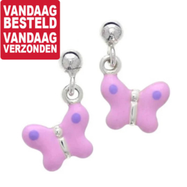 Roze Vlinder Oorhangers