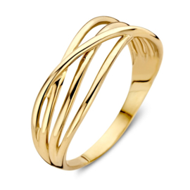 Excellent Jewelry Ring van Geelgoud met Slanke Lijnen RC107719