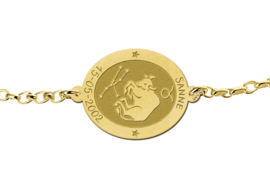 Gouden Armband met Ovaalvormige Stier Sterrenbeeld Naamhanger > Names4ever